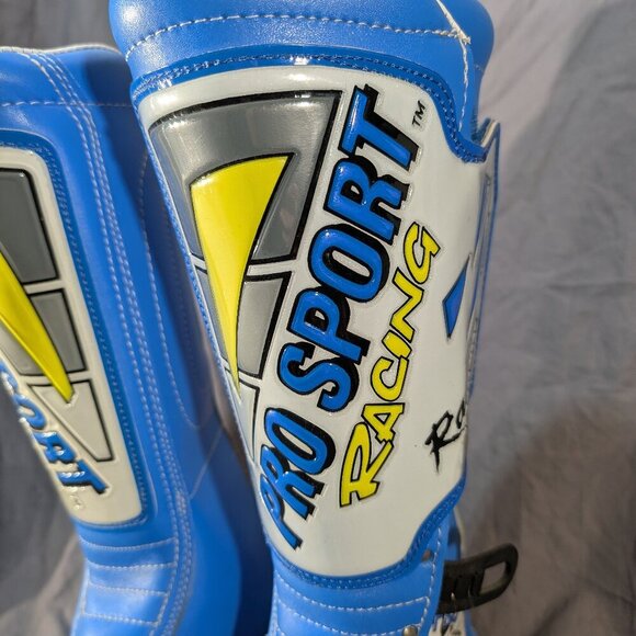 Vintage PRO SPORT Racing Motocross Boots Blue & White - Size 10 - 80s MX Radium - Picture 2 of 11